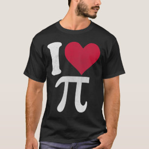 Ik hou van PI Retro Infinity Wiskunde PI Day Hear T-shirt