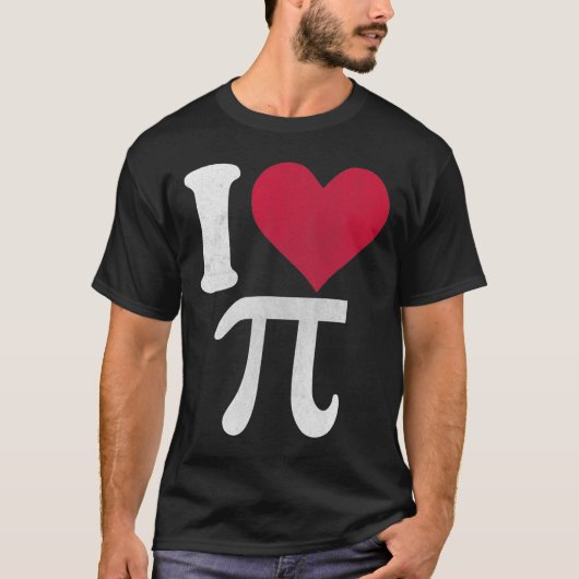 Ik hou van PI Retro Infinity Wiskunde PI Day Hear T-shirt (Voorkant)
