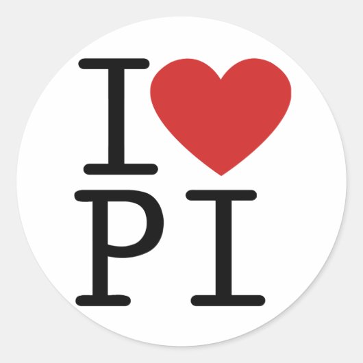 Ik hou van PI (Sticker) Ronde Sticker (Voorkant)