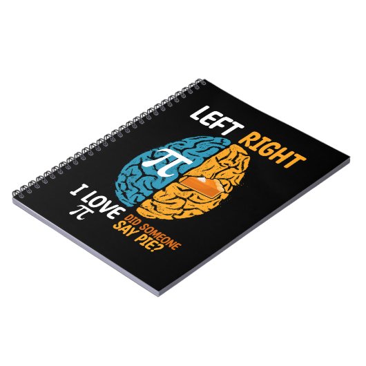 Ik hou van Pi zei iemand taart links rechts brein Notitieboek (Linkerzijde)