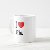 Ik hou van Pia hart T-Shirt Koffiemok (Voorkant links)