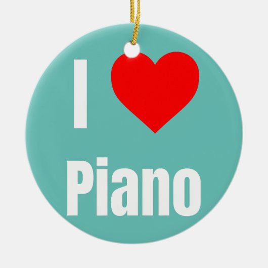 Ik hou van Piano Heart Gifts voor mannen Kinderen Keramisch Ornament (Voorkant)