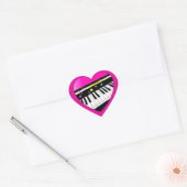 Ik hou van piano in een hart sticker (Envelop)
