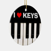 Ik hou van Piano Keys Keramisch Ornament (Rechts)