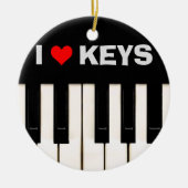 Ik hou van Piano Keys Keramisch Ornament (Voorkant)