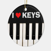 Ik hou van Piano Keys Keramisch Ornament (Links)