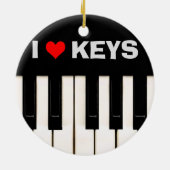 Ik hou van Piano Keys Keramisch Ornament (Achterkant)