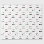 Ik hou van Piano Rode Hart van Muzieknoten Cadeaupapier (Vlak)