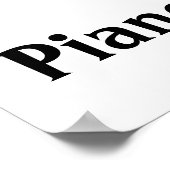 Ik hou van Piano Rode Hart van Muzieknoten Poster (Hoek)