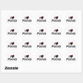 Ik hou van piano ronde sticker (Vel)