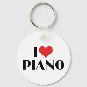 Ik hou van piano-sleutelhanger sleutelhanger