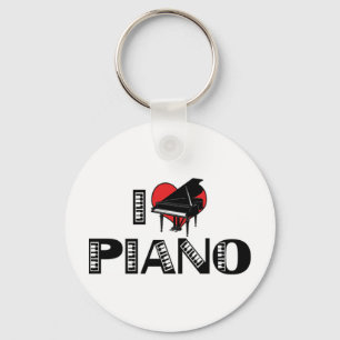 Ik hou van piano-sleutelhanger sleutelhanger