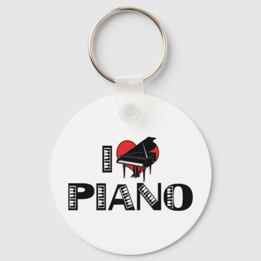 Ik hou van piano-sleutelhanger sleutelhanger (Voorkant)