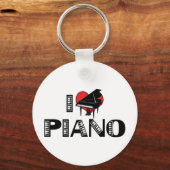 Ik hou van piano-sleutelhanger sleutelhanger (Voorkant)