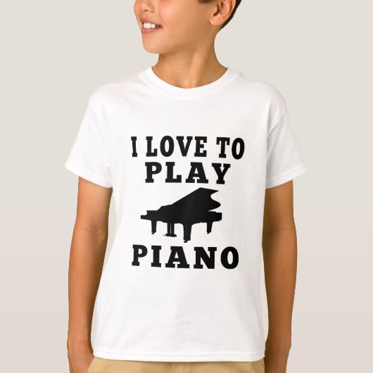 Ik hou van piano spelen t-shirt (Voorkant)