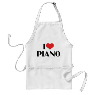 Ik hou van piano standaard schort