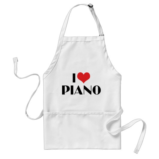 Ik hou van piano standaard schort (Voorkant)