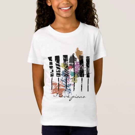 Ik hou van piano t-shirt (Voorkant)