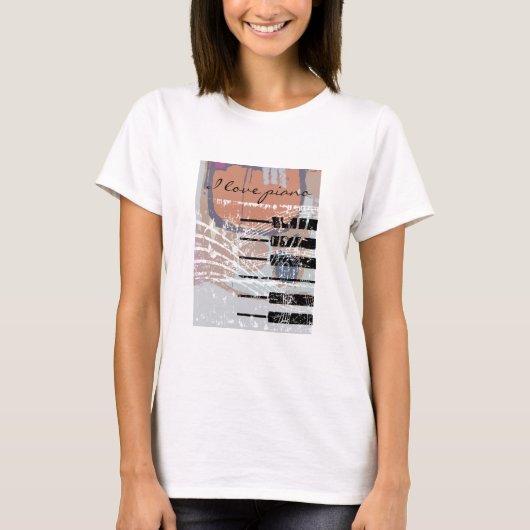 Ik hou van piano t-shirt (Voorkant)