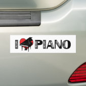 Ik hou van pianobumpersticker bumpersticker (Op auto)
