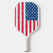Ik hou van Pickleball American Flag Heart | Naam Pickleball Paddle (Achterkant)