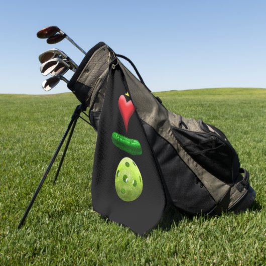 Ik hou van Pickleball Black Sweat Towel Golfhanddoek (Groen)