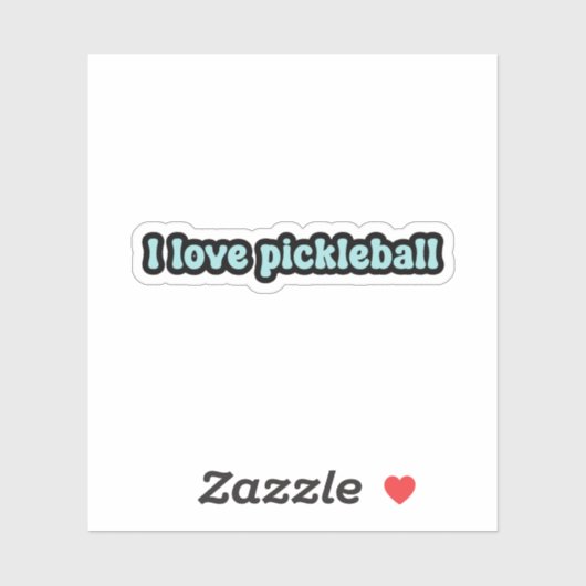 Ik hou van pickleball Blue Retro Text Sticker (Vel)