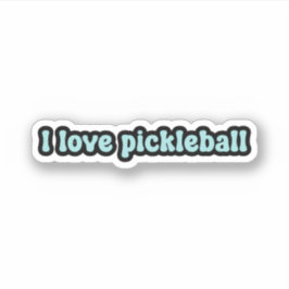 Ik hou van pickleball Blue Retro Text Sticker