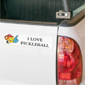 Ik hou van Pickleball Bumpersticker (Op Truck)