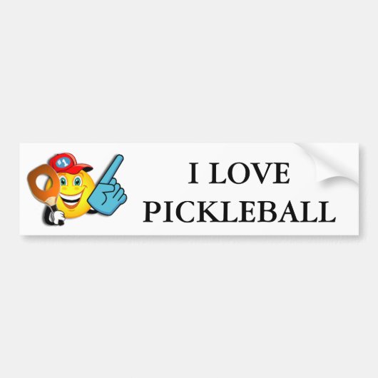 Ik hou van Pickleball Bumpersticker (Voorkant)
