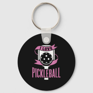 Ik hou van pickleball citaat paddle en bal sport g sleutelhanger