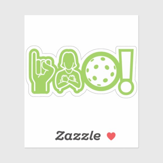 Ik hou van pickleball (dove) Sticker (Vel)