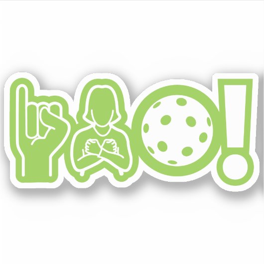Ik hou van pickleball (dove) Sticker (Voorkant)