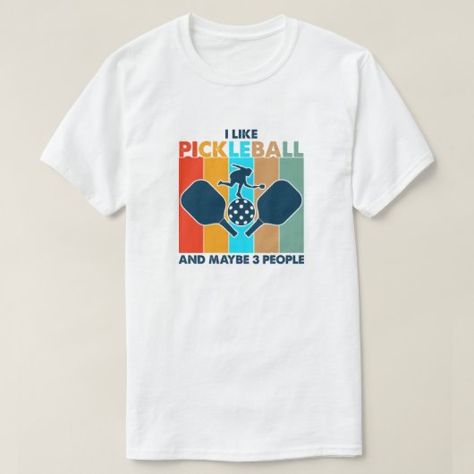 Ik hou van Pickleball en misschien 3 mensen grappi T-shirt (Design voorkant)