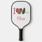Ik hou van Pickleball gepersonaliseerd Paddle (Achterkant)