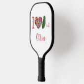Ik hou van Pickleball gepersonaliseerd Paddle (Links)