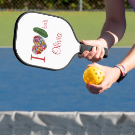 Ik hou van Pickleball gepersonaliseerd Pickleball Paddle