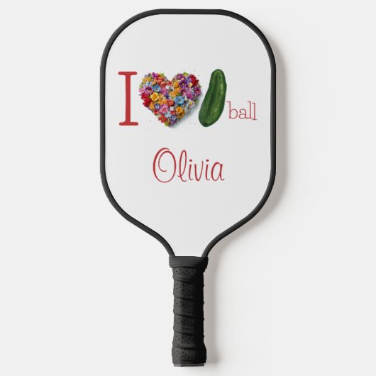 Ik hou van Pickleball gepersonaliseerd Pickleball Paddle (Voorkant)