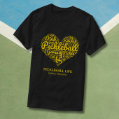 Ik hou van pickleball gepersonaliseerde naam woord t-shirt