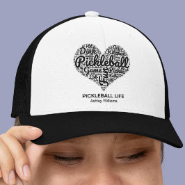 Ik hou van pickleball gepersonaliseerde naam woord trucker pet