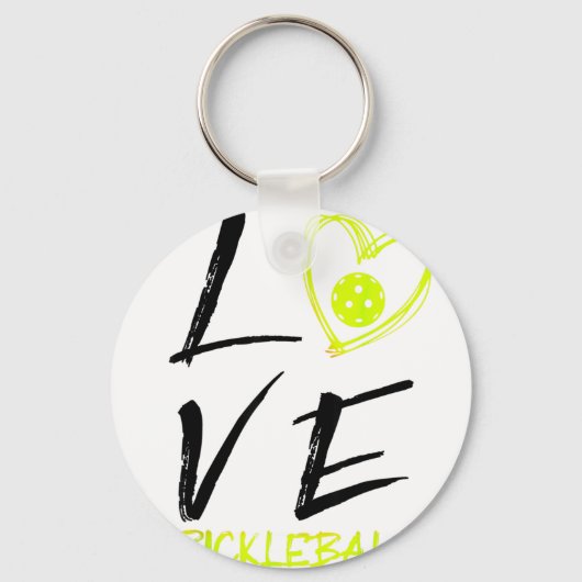 Ik hou van pickleball grappige pickle bal sleutelhanger (Voorkant)