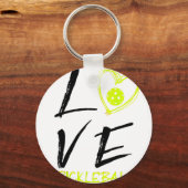 Ik hou van pickleball grappige pickle bal sleutelhanger (Voorkant)