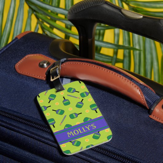 Ik hou van Pickleball green Bagagelabel (Voorkant Insitu 1)