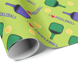Ik hou van pickleball green cadeaupapier