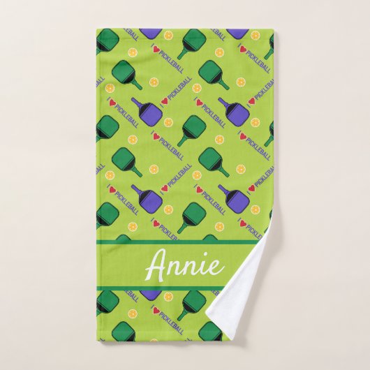 Ik hou van Pickleball green Handdoek (Handdoek)