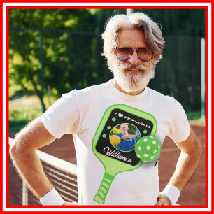 Ik hou van Pickleball Green Paddle Schattigee Spor T-shirt