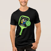 Ik hou van Pickleball Green Paddle Schattigee Spor Tri-Blend Shirt (Voorkant)