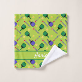 Ik hou van Pickleball green  Washandje