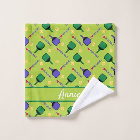 Ik hou van Pickleball green  Washandje (Wasdoekje)