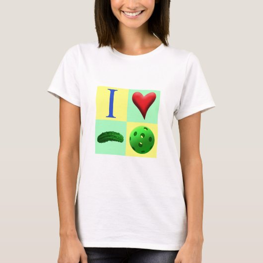 Ik hou van Pickleball - Groen - T-shirt (Voorkant)